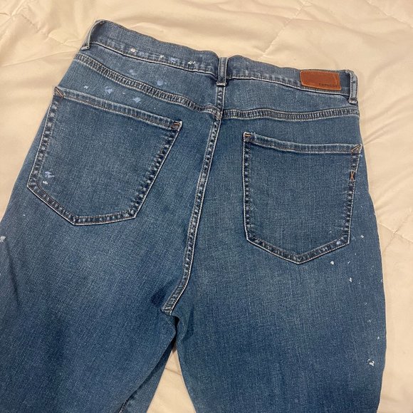 blue express mom jeans with paint splatter - Picture 4 of 5